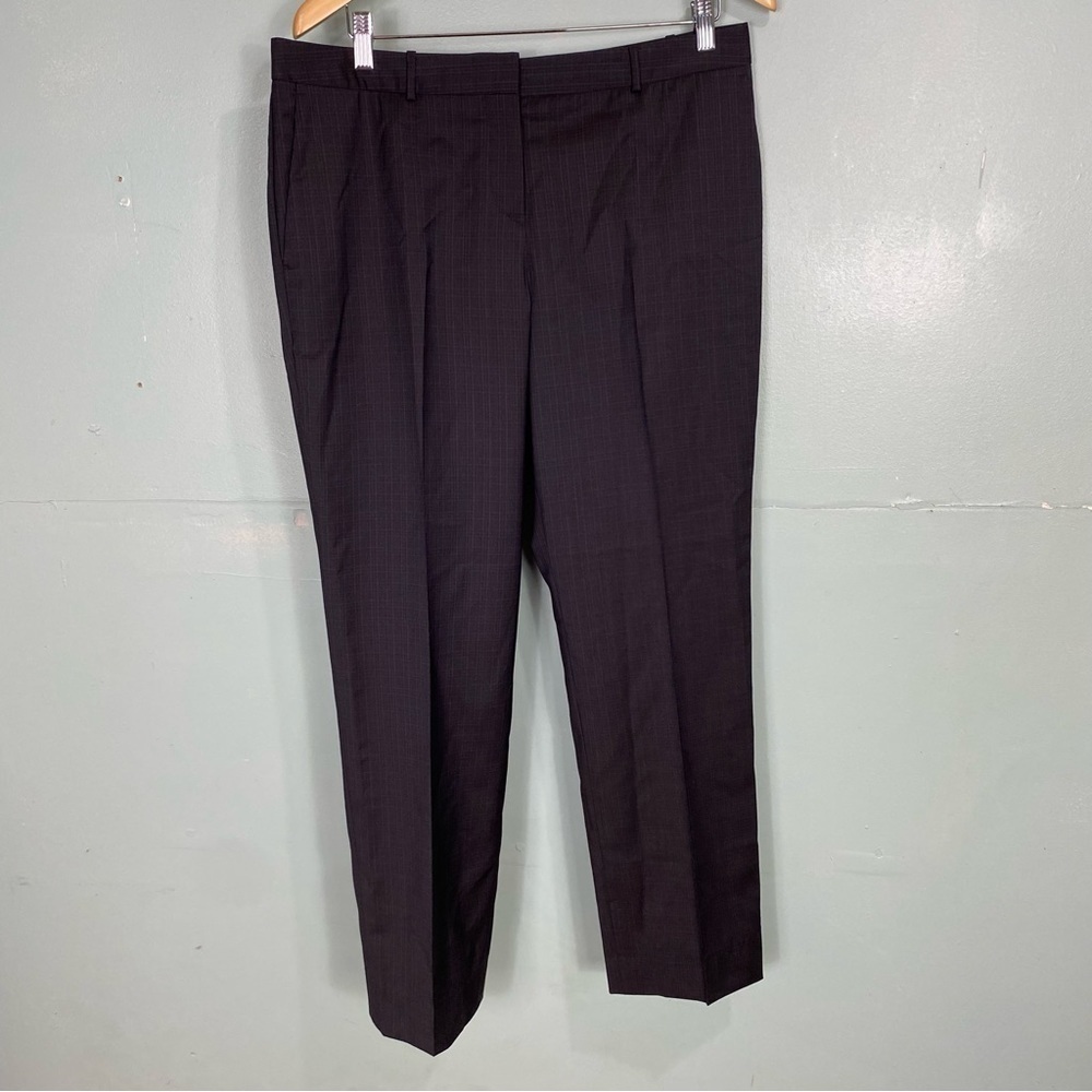 Hugo Boss Tamea Career Pants Blue Brown Plaid Wool Sz 8‎